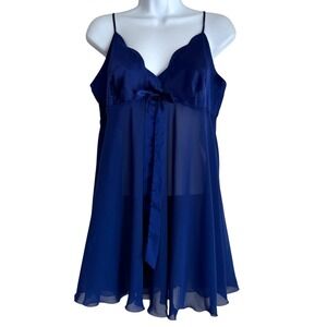 Vintage Victorias Secret Baby Doll Sleep Dress Chemise Size L‎ Sheer Dainty